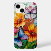 Botervliegen en bloemen Case-Mate iPhone case (Achterkant)