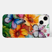 Botervliegen en bloemen Case-Mate iPhone case (Achterkant (horizontaal))