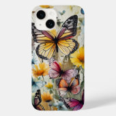 Botervliegen en bloemen Case-Mate iPhone case (Achterkant)