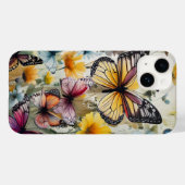 Botervliegen en bloemen Case-Mate iPhone case (Achterkant (horizontaal))