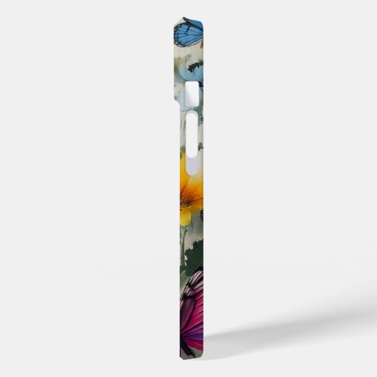 Botervliegen en bloemen Case-Mate iPhone case (Achterkant / Links)