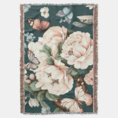 Botervliegen en bloemen deken (Voorkant Verticaal)