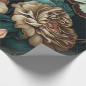 Botervliegen en bloemen, donkerklassiek ontwerp cadeaupapier (Hoek)