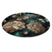 Botervliegen en bloemen, donkerklassiek ontwerp snijplank (Hoek)