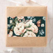 Botervliegen en bloemen etiket (Insitu)