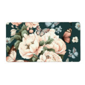 Botervliegen en bloemen etiket (Voorkant)