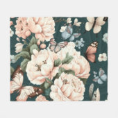 Botervliegen en bloemen fleece deken (Voorkant (Horizontaal))