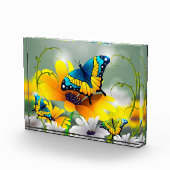 Botervliegen en bloemen fotoblokken (Rechts)