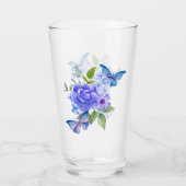 Botervliegen en bloemen glas (Achterkant)