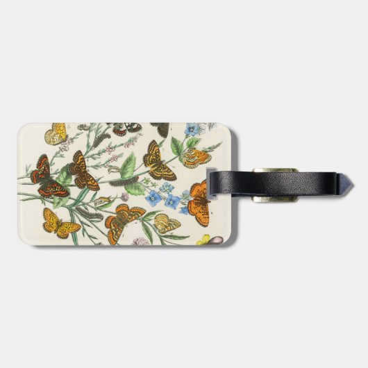 Botervliegen en bloemen  Illustratie 1 Bagagelabel (Achterkant horizontaal)