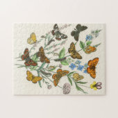 Botervliegen en bloemen  Illustratie 1 Legpuzzel (Horizontaal)