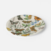 Botervliegen en bloemen Illustratie 1 Papieren Bordje (Gekanteld)