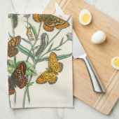 Botervliegen en bloemen  Illustratie 1 Theedoek (Quarter Fold)