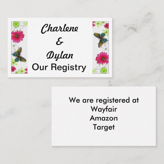 Botervliegen en bloemen in het mozaïekregister informatiekaartje (Voorkant / Achterkant)