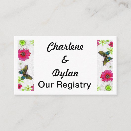 Botervliegen en bloemen in het mozaïekregister informatiekaartje (Voorkant)