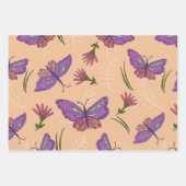 Botervliegen en bloemen inpakpapier vel (Voorkant 3)