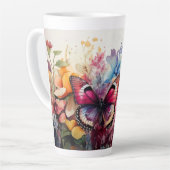 Botervliegen en bloemen latte mok (Linkerhoek)