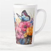 Botervliegen en bloemen latte mok (Rechts)