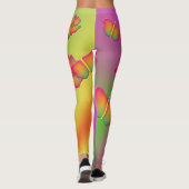 Botervliegen en bloemen leggings (Achterkant)