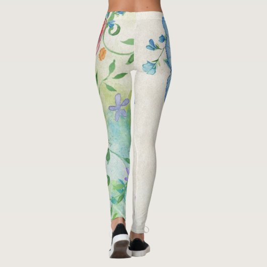 Botervliegen en bloemen leggings (Achterkant)