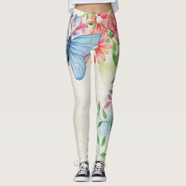 Botervliegen en bloemen leggings