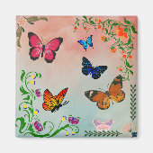 Botervliegen en bloemen magneet (Voorkant)