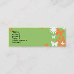 Botervliegen en bloemen mini visitekaartje