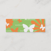 Botervliegen en bloemen mini visitekaartje (Achterkant)