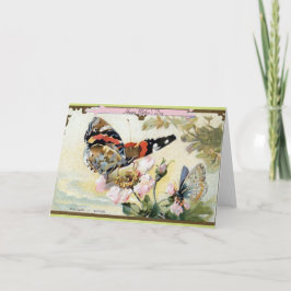 Botervliegen en bloemen  Moederdag Kaart