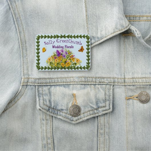 Botervliegen en bloemen naamplaatje (In situ)