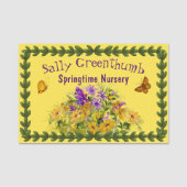 Botervliegen en bloemen naamplaatje (Voorkant)