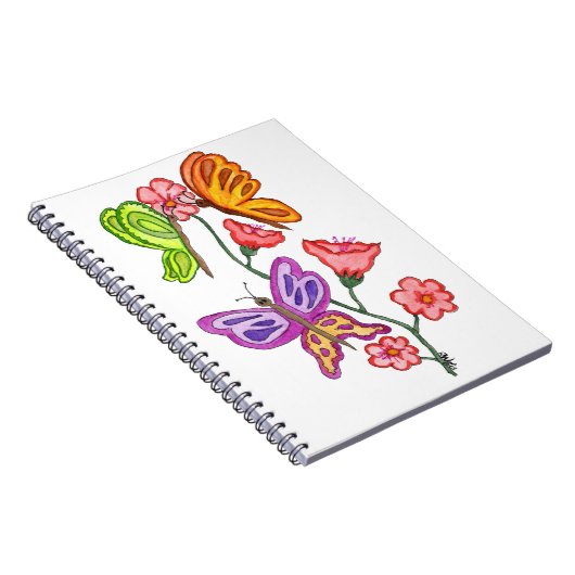 Botervliegen en bloemen notitieboek (Rechterzijde)