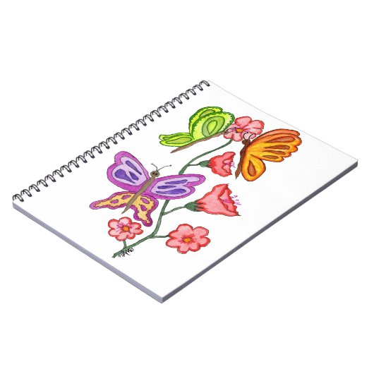 Botervliegen en bloemen notitieboek (Linkerzijde)