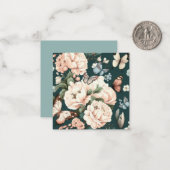 Botervliegen en bloemen notitiekaartje (Voorkant / Achterkant in situ)