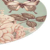 Botervliegen en bloemen pastelgroen snijplank (Hoek)