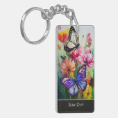 Botervliegen en bloemen sleutelhanger (Voorkant Links)