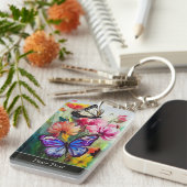 Botervliegen en bloemen sleutelhanger (Voorkant Rechts)