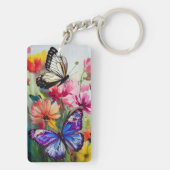 Botervliegen en bloemen sleutelhanger (achterkant)