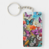 Botervliegen en bloemen sleutelhanger (Voorkant)