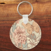 Botervliegen en bloemen sleutelhanger (Voorkant)