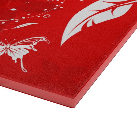 Botervliegen en bloemen snijplank (Hoek)