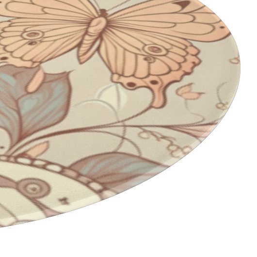 Botervliegen en bloemen snijplank (Hoek)