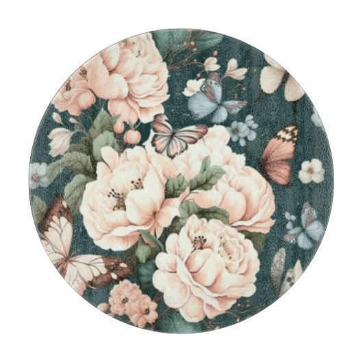 Botervliegen en bloemen snijplank (Voorkant)