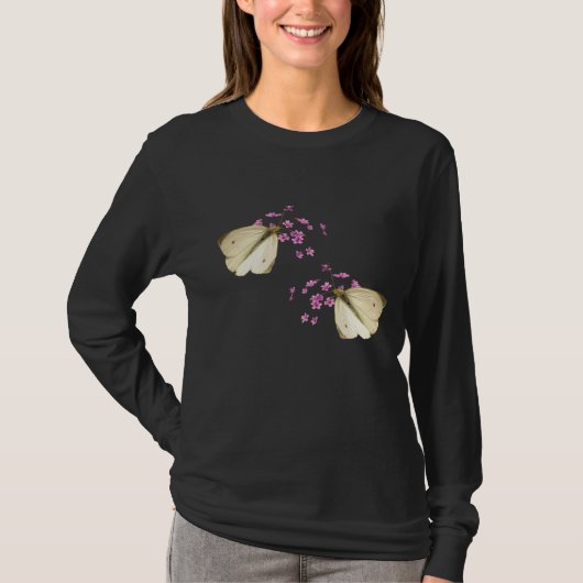 Botervliegen en bloemen t-shirt (Voorkant)