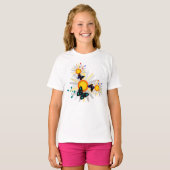 Botervliegen en bloemen t-shirt (Voorkant volledig)
