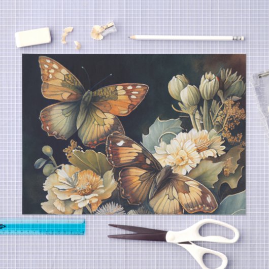 Botervliegen en bloemen tissuepapier (Craft)