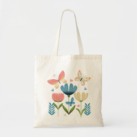 Botervliegen en bloemen tote bag (Voorkant)