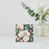 Botervliegen en bloemen vierkante visitekaartje (Staand voorkant)