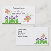 Botervliegen en bloemen visitekaartje (Voorkant / Achterkant)
