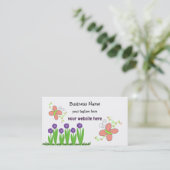 Botervliegen en bloemen visitekaartje (Staand voorkant)